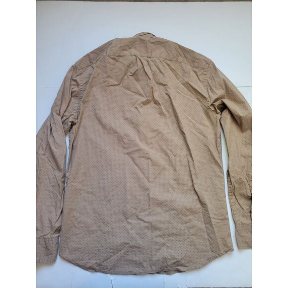 J. Crew Light Brown with Polka Dot Collared Long Sleeve Button Down Shirt Size M - Picture 9 of 10